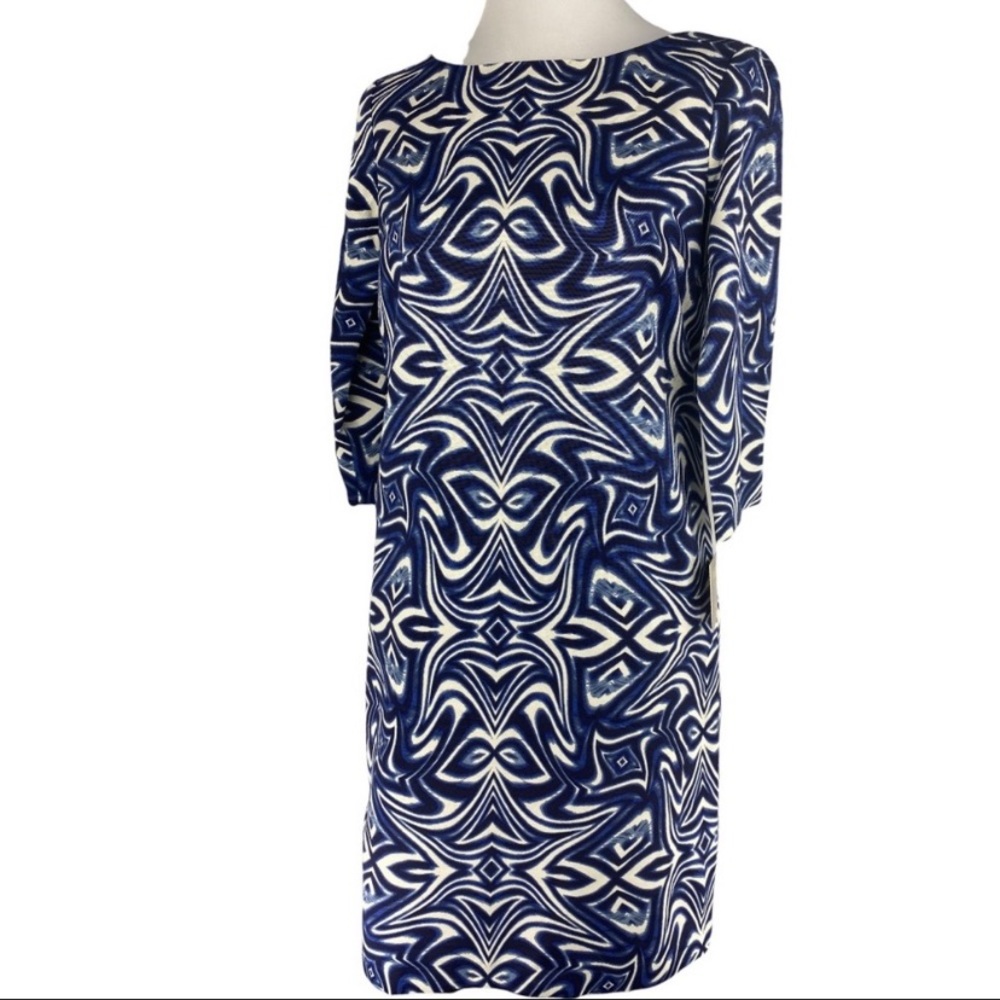 Taylor Blue Geometric Shift Dress